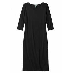 NEW LAUREN Ralph Lauren Women's Maxi Dress 3/4 Sleeve Knit Black Boat Neck